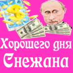 Пожелания хорошего дня от Путина Снежане