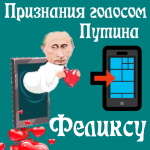 Признания в любви Феликсу голосом Путина