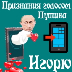 Признания в любви Игорю голосом Путина