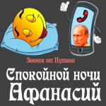 Пожелания спокойной ночи 🌜 Афанасию от Путина