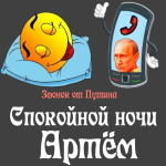 Пожелания спокойной ночи 🌜 Артёму от Путина