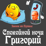 Пожелания спокойной ночи 🌜 Григорию от Путина