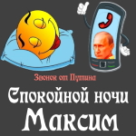Пожелания спокойной ночи 🌜 Максиму от Путина
