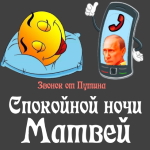 Пожелания спокойной ночи 🌜 Матвею от Путина
