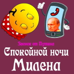 Пожелания спокойной ночи 🌜 Милене от Путина
