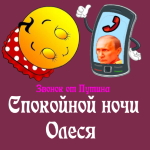 Пожелания спокойной ночи 🌜 Олесе от Путина