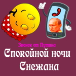 Пожелания спокойной ночи 🌜 Снежане от Путина