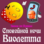 Пожелания спокойной ночи 🌜 Виолетте от Путина
